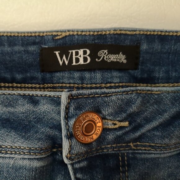 WBB Royalty For Me Ladies Slim Leg Medium Wash Blue Jeans - Picture 4 of 7